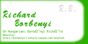 richard borbenyi business card